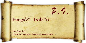 Pongó Iván névjegykártya