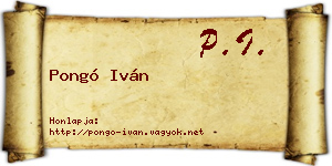 Pongó Iván névjegykártya