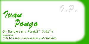 ivan pongo business card